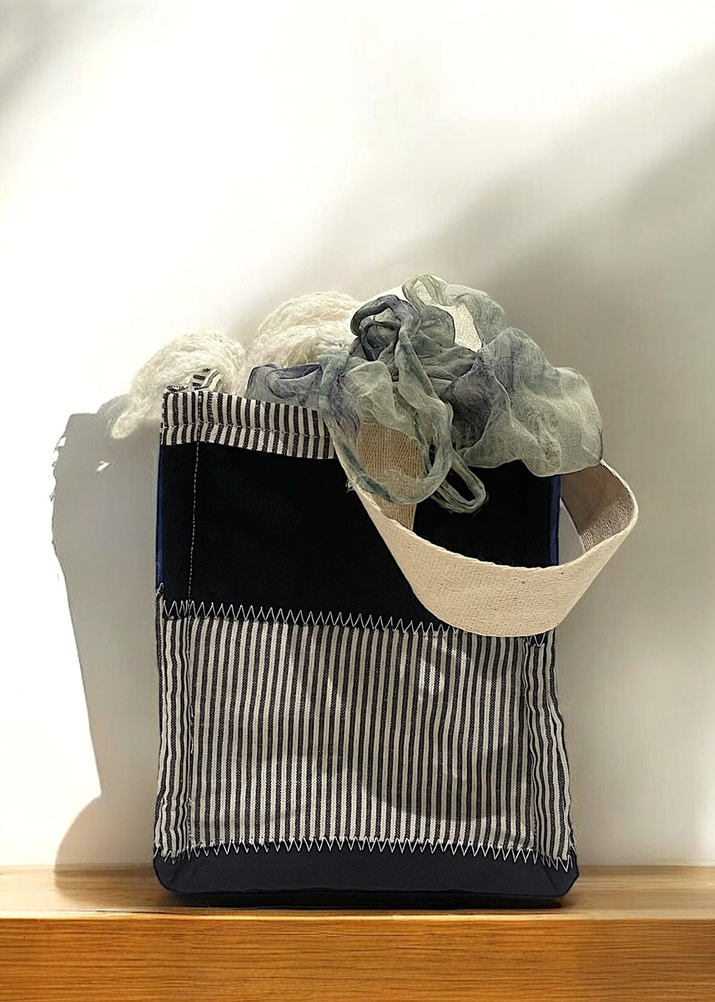 Indigo Patchwork Hamper